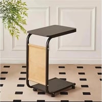 طاولة خدمة رولكس بسطح خشبي وجيب جانبي قماش لون أسو...