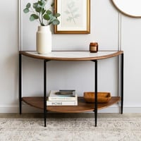 كونسول ليرونا 2 دور خشب بقواعد معدن باللون بني x أ...