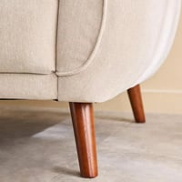 كنبة بيليسا مقعدين قماش شانيل ناعم لون بيج بارجل خ...