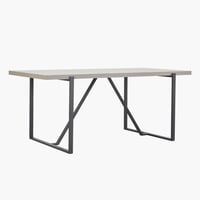 طقم طاولة سفرة بتصميم خشب هندسي مع 6 كراسي قماش رم...