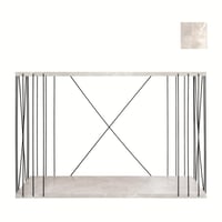 طاولة كونسول خشب وحديد انديانا - رخامي ورمادي