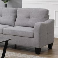 كنبة إيلما مقعدين قماش لون رمادي بارجل بلاستيك متي...