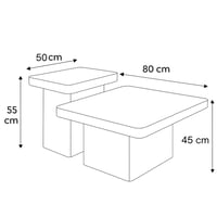 طقم طاولات خدمة كارينا مودرن قطعتين خشب لون بني