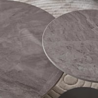 طقم طاولات قهوة من الحجر الملبد قطعتين من تيتانيوم