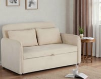 كنبة سرير داريا ثنائية ب 4 وضعيات قماش ناعم بلون ا...