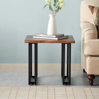 طاولة جانبية مونتانا خشب صلب لايف إيدج و قاعدة معد...