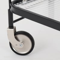 عربه تقديم ترولي إيليت معدن أسود قابلة للطي مقاس 6...