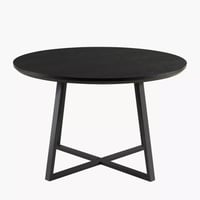 طاولة سفرة مستديرة سطح خشب طبيعي لون بأرجل معدن لو...