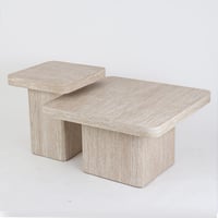 طقم طاولات خدمة كارينا مودرن قطعتين خشب لون بيج فا...