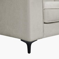 كنبة قماش مقعدين - إيريكا قماش مخملي لون كريمي بار...