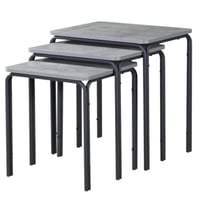 طقم طاولات جانبية تَرانيُم سطح خشبي لون رمادي بارج...