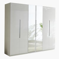 خزانة ملابس بـ6 أبواب عالية اللمعان مع درجين ومرآة...