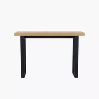 طاولة كونسول رافيونا سطح خشبي بارجل معدن اسود