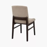 طقم طاولة سفرة خشب مطّاط بني مع 3 كراسي قماش بيج -...