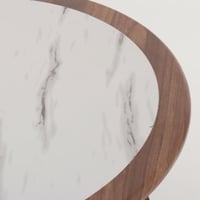 طاولة قهوة لارين دائرية خشب لون بني و ابيض مقاس 11...