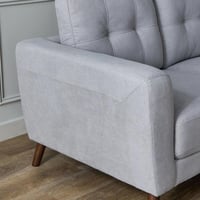 كنبة ثلاث مقاعد كتان لون رمادي من دوفر