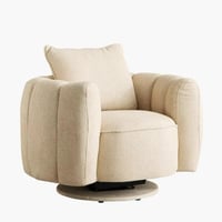 كنبة مفردة إفانيا دوّار بوسادة قماش لون بيج بقاعدة...