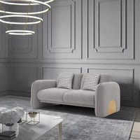 كنبة إيراليا مقعدين مع وسادتين قماش لون رمادي بارج...