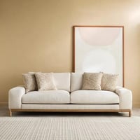 كنبة إلوريا 4 مقاعد مع 4 وسائد قماش لون بيج بارجل...