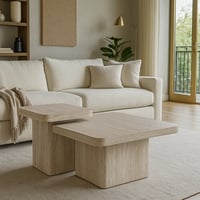 طقم طاولات خدمة كارينا مودرن قطعتين خشب لون بيج فا...