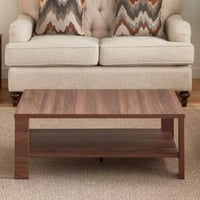 طاولة قهوة أمالفي بطبقتين من الخشب الهندسي لون بني...