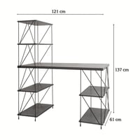 طاولة مكتبية مودرن مع 5 رفوف خشب تصميم مفتوح ليتشي...