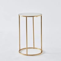 طقم طاولات متداخلة مستديرة من 3 قطع بسطح من الرخام...