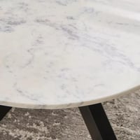 طاولة قهوة فيرليناي مستديرة بسطح رخامي طبيعي ابيض...