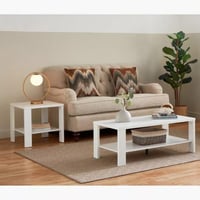 طاولة قهوة أمالفي بطبقتين من الخشب الهندسي لون بني...