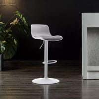 كرسي بار بولي بروبيلين بقاعدة معدن ابيض - من كوبيه