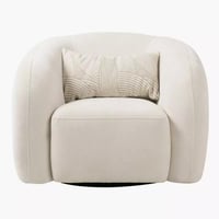 كنبة لونا قماش بمقعد مع وسادة مستطيلة لون كريمي