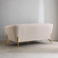 طقم كنب قطعتين أرفيلا قماش لون كريمي بارجل معدنية...