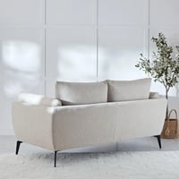 كنبة قماش مقعدين بتصميم مودرن لون ابيض من لوسينا