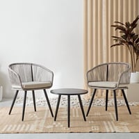 طقم شرفة مقعدين مع وسائد للمساحات الخارجية من فريس...