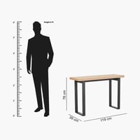 كونسول إندوس بسطح خشب و قاعدة معدن باللون الخشبي م...
