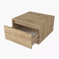 طاولة قهوة مورينشيا بدرج خشب هندسي لون بيج