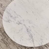 طاولة قهوة فيرليناي مستديرة بسطح رخامي طبيعي ابيض...