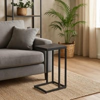 طاولة خدمة دروفا سطح خشبي رمادي غامق و قاعدة معدن...