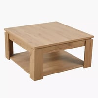 طاولة قهوة أفلوريا مربعة خشب صلب لون بيج