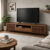 بلازمة تلفزيون دوريانا من الخشب الداكن، بأبواب مضل...