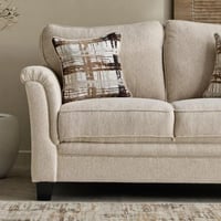 كنبة أورفيلّا بمقعدين مع وسادتين قماش لون بيج بارج...