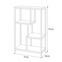 وحدة رفوف موڤا هيكل معدني و ارفف خشب لون اسود مع ب...