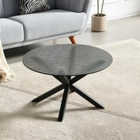 طاولة قهوة تيرڤيسّا مستديرة زجاج بارزة الملمس بقاع...