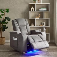 كرسي استرخاء قماش بمساند ذراعين قابل للضبط بجيب جا...