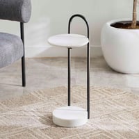 طاولة جانبية بسطح من الرخام الأصلي و هيكل معدن من...