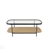 طاولة قهوة سيربا خشب و زجاج باللون بني فاتح مقاس 1...