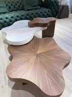 طاولة قهوة سيورا خشب لون بني غامق و أبيض مقاس 160x...