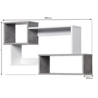 أرفف حائط متشابكة عملية -أبيض ورمادي