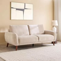 كنبة بيليسا 3 مقاعد قماش شانيل ناعم لون بيج بارجل...