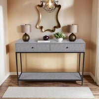 كونسول ألفريد خشب بقواعد معدن باللون الرمادي مقاس...